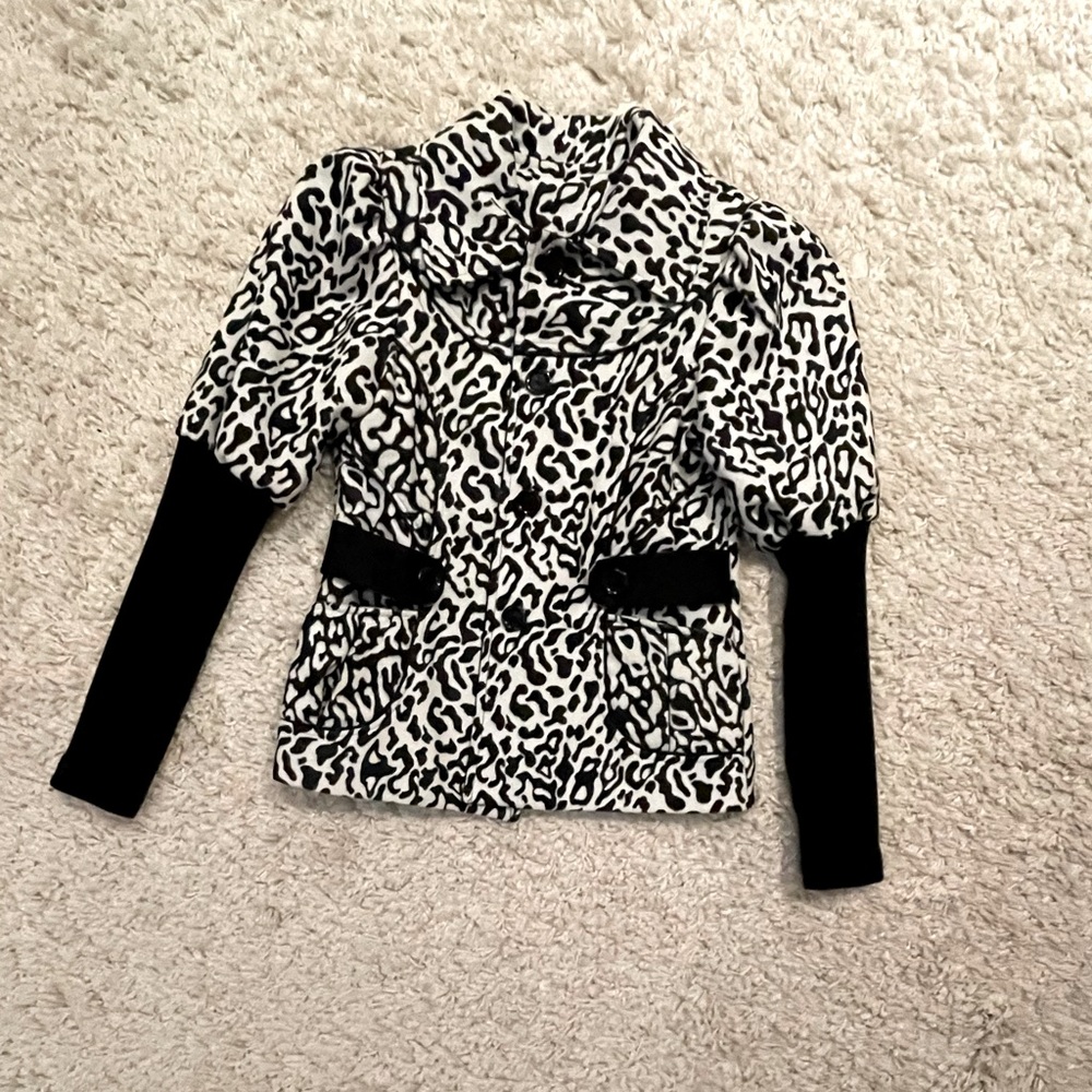 Animal print wool blend jacket